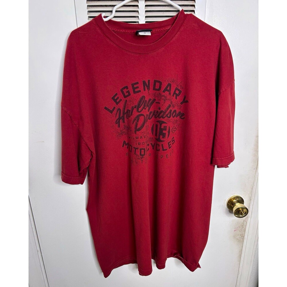 Harley Davidson Men's 2XL Shirt Red Saguaro Tucson Arizona Skull Snake Graphic